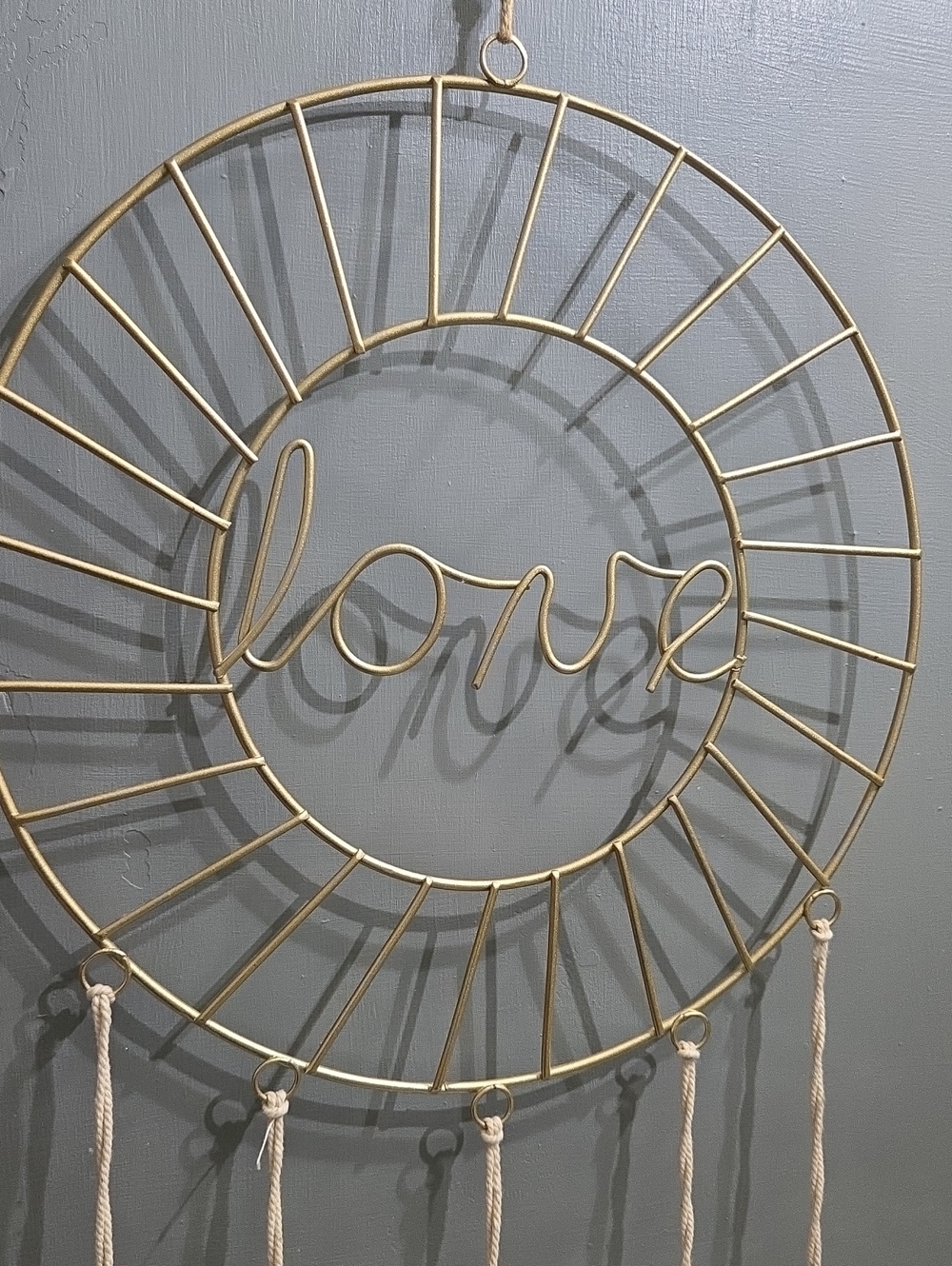 Love Boho Wall Hanging - Cream & Gold Home Decor